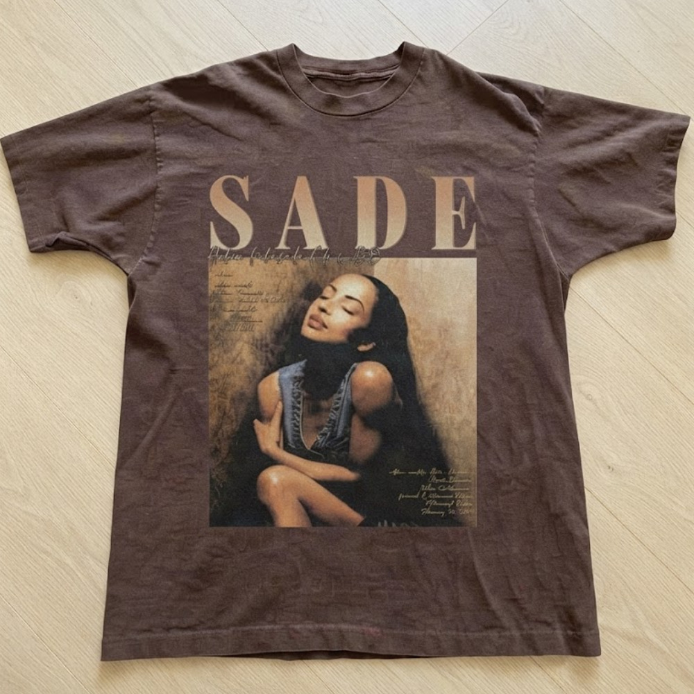 Sade Tour Portrait Singer Vintage Brown T-Shirt